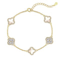 Bracelet avec trèfle blanche nacrée en oxyde de zirconium